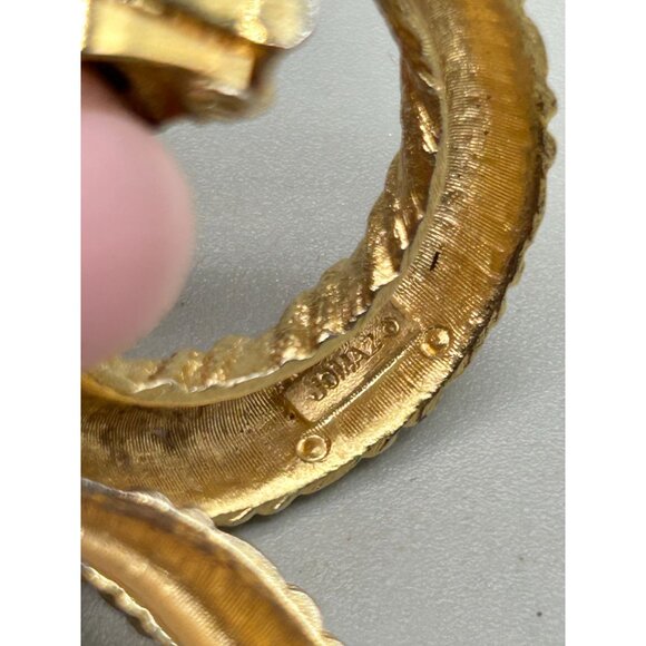 Jomaz Joseph Mazer Door Knockers Earrings Gold Tone Removable Dangles Clips - Picture 7 of 8